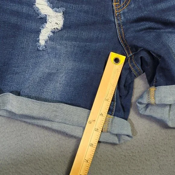 Judy Blue Jean Shorts Women's M Blue Denim Cuffed - Picture 5 of 9